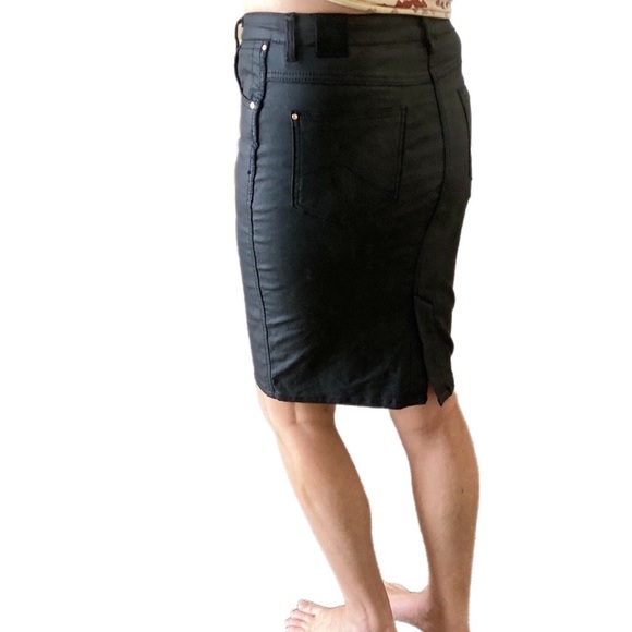USED DENIM DEPT black stretch pencil Skirt Size 12 girls/ size 8 women - Picture 3 of 9